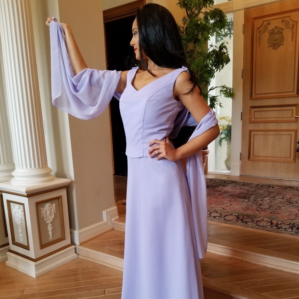 Vintage Chiffon gown with Shawl